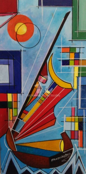 Картина под названием "VELEIRO SOLITÁRIO" - Fraguial, Подлинное произведение искусства, Масло