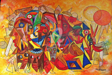Malerei mit dem Titel "REIS DO DESERTO" von Fraguial, Original-Kunstwerk, Acryl