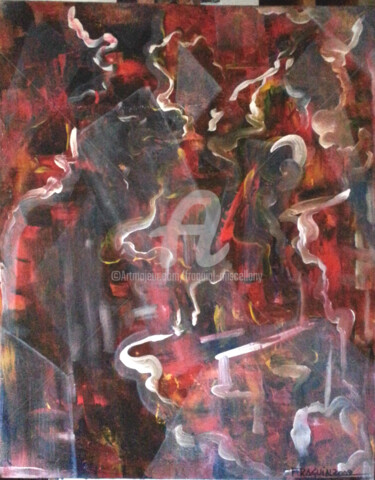 Malerei mit dem Titel "MOON SHADOWS (SOMBR…" von Fraguial, Original-Kunstwerk, Acryl