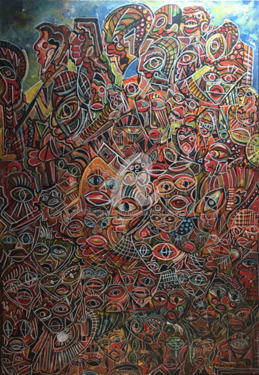 Malerei mit dem Titel "PEOPLE PAINTED BY G…" von Fraguial, Original-Kunstwerk, Acryl