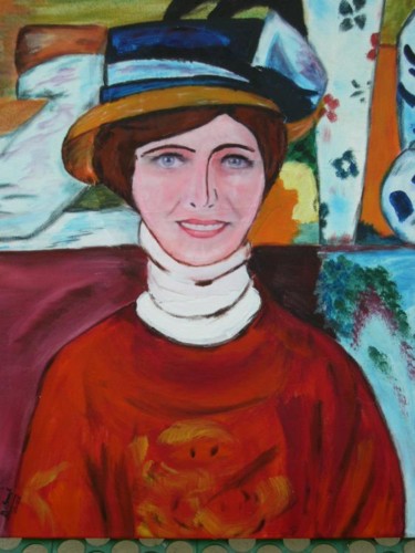 Painting titled "Autoportrait d'aprè…" by Françoise Belmont Varzi, Original Artwork
