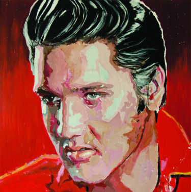 Painting titled "Elvis" by Fran Neuville, Original Artwork, Acrylic