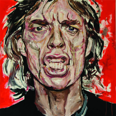 Painting titled "jagger" by Fran Neuville, Original Artwork, Acrylic