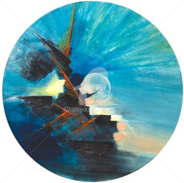 Painting titled "Songe Séraphin" by Françoise Dugourd-Caput, Original Artwork, Acrylic Mounted on Wood Stretcher frame