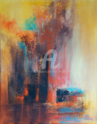 Painting titled "Apocalypto" by Françoise Dugourd-Caput, Original Artwork, Acrylic Mounted on Wood Stretcher frame
