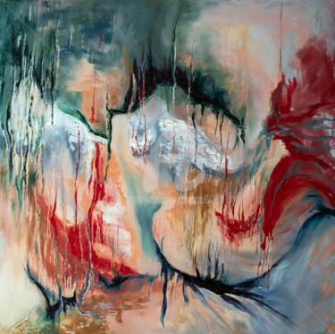 Schilderij getiteld "Evanescence" door Françoise Dugourd-Caput, Origineel Kunstwerk, Olie Gemonteerd op Frame voor houten br…