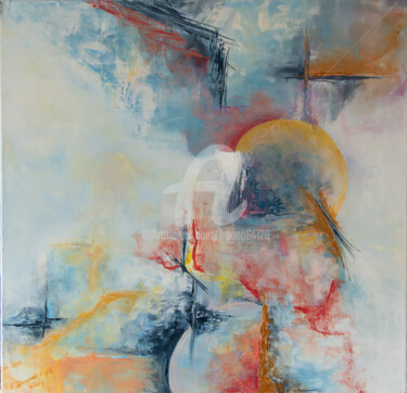 Painting titled "Extrapolation" by Françoise Dugourd-Caput, Original Artwork, Oil Mounted on Wood Stretcher frame