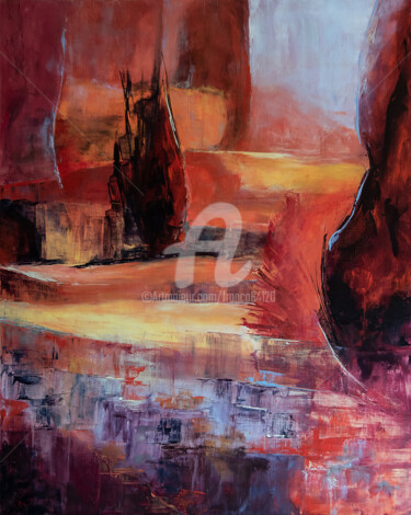 Painting titled "On dirait le Sud" by Françoise Dugourd-Caput, Original Artwork, Oil Mounted on Wood Stretcher frame
