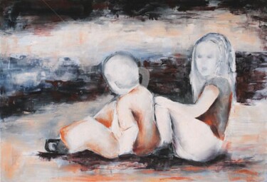 Painting titled "Connivence" by Françoise Dugourd-Caput, Original Artwork, Oil Mounted on Wood Stretcher frame