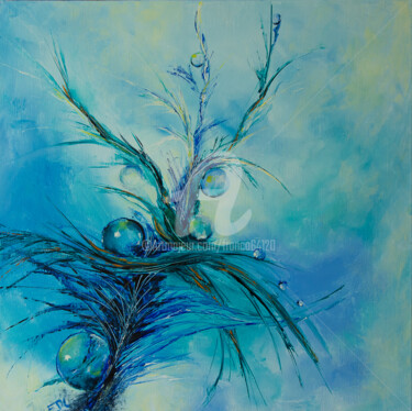 Painting titled "Symphonia" by Françoise Dugourd-Caput, Original Artwork, Oil Mounted on Wood Stretcher frame