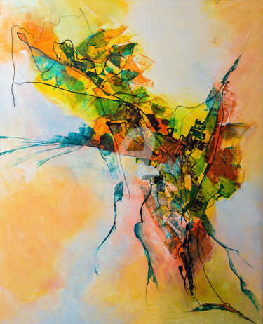 Painting titled "Caraibes" by Françoise Dugourd-Caput, Original Artwork, Acrylic Mounted on Wood Stretcher frame