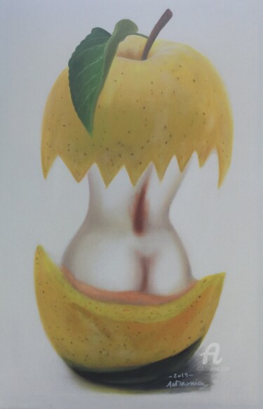 Peinture intitulée "Le fruit défendu n°…" par France De Lacroix, Œuvre d'art originale, Huile Monté sur Châssis en bois