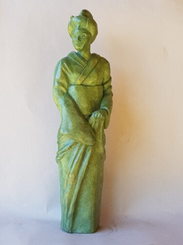 Skulptur mit dem Titel "Geïsha" von France Faure/Wisman, Original-Kunstwerk, Bronze