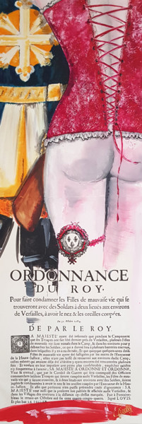 Painting titled "ordonnance du roy" by France Fiedler, Original Artwork, Oil Mounted on Wood Stretcher frame
