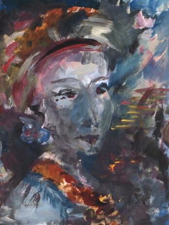 Peinture intitulée "FILLE AU RUBAN" par France Quenneville, Œuvre d'art originale