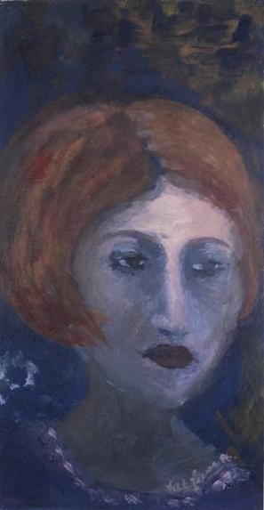 Painting titled "DAME ROUSSE" by France Quenneville, Original Artwork