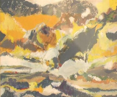 Painting titled "montagne l'ete" by France Turbang, Original Artwork, Oil