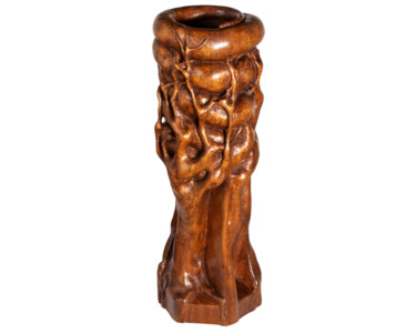 Escultura intitulada "Troll king's cup" por Francesc Serra, Obras de arte originais, Madeira