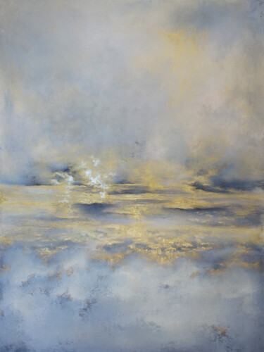 Painting titled "Midwinter sun" by Francesca Borgo, Original Artwork, Acrylic Mounted on Wood Stretcher frame