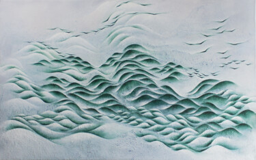 Malerei mit dem Titel "Lands of forest" von Francesca Borgo, Original-Kunstwerk, Acryl Auf Keilrahmen aus Holz montiert