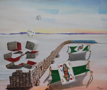 Ζωγραφική με τίτλο "Le mur des souvenirs" από Francesca Bravo, Αυθεντικά έργα τέχνης, Λάδι