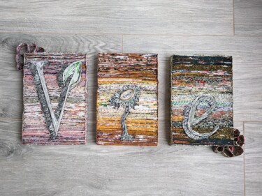 雕塑 标题为“Vie for Vegan” 由Francesca Busca, 原创艺术品, 布 安装在木板上