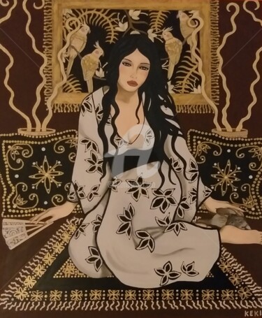 Painting titled "Bellatrix" by Francesca Fachechi (KEKI), Original Artwork, Acrylic Mounted on Wood Panel