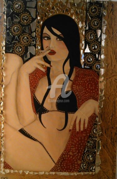 Schilderij getiteld "boudoir" door Francesca Fachechi (KEKI), Origineel Kunstwerk, Acryl