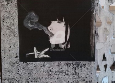 Painting titled "smoke" by Francesca Fachechi (KEKI), Original Artwork