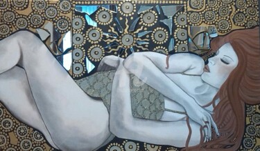 Malerei mit dem Titel "Amigdala's mermaid" von Francesca Fachechi (KEKI), Original-Kunstwerk, Acryl