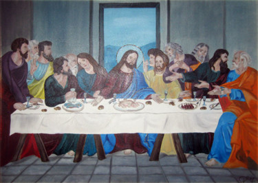 Pintura intitulada "Ultima cena" por Francesca Pagnotta, Obras de arte originais, Óleo