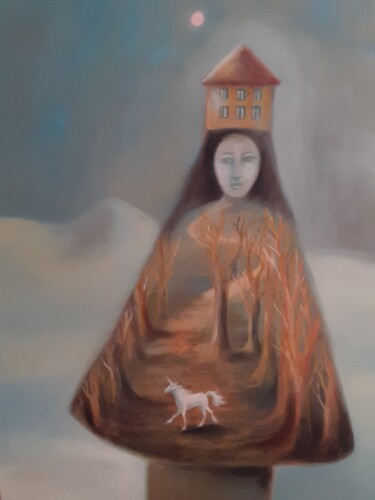 Pintura titulada "dentro una fiaba" por Francesca Sacconi, Obra de arte original, Oleo