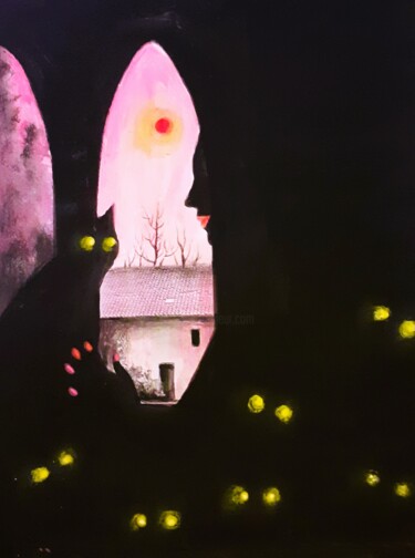 Schilderij getiteld "luci nel buio" door Francesca Sacconi, Origineel Kunstwerk, Tempera