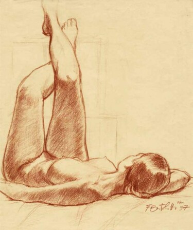 Pittura intitolato "Nude at the Academy" da Francesco Bortolotti, Opera d'arte originale
