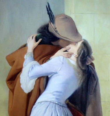 Pittura intitolato "The kiss-Copy after…" da Francesco Bortolotti, Opera d'arte originale