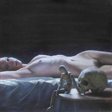 Schilderij getiteld "Eros & Thanatos" door Francesco Bortolotti, Origineel Kunstwerk, Olie