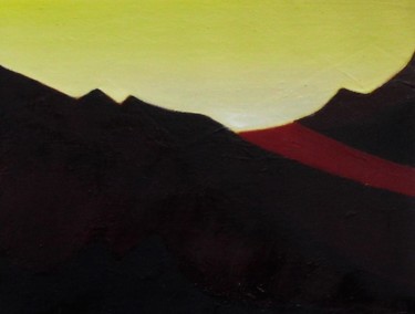 Pittura intitolato "Alba sul cratere" da Francesco Cagnato, Opera d'arte originale, Olio