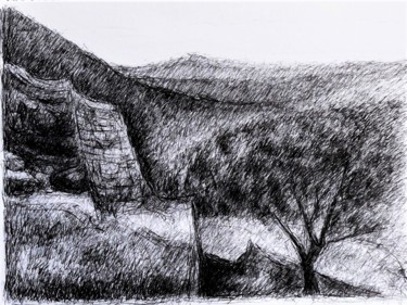 Drawing titled "Paesaggio greco-Gre…" by Francesco Cagnato, Original Artwork, Ink