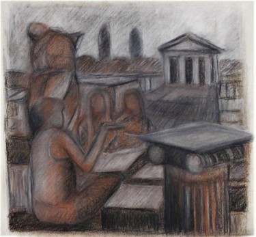 Drawing titled "Studio 99" by Francesco Cagnato, Original Artwork, Chalk