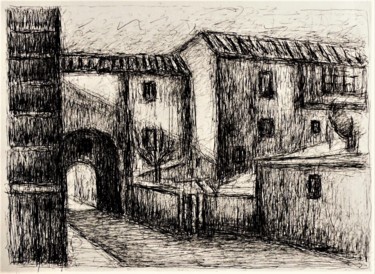 Disegno intitolato "Casa colonica-Farmh…" da Francesco Cagnato, Opera d'arte originale, Inchiostro