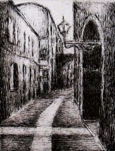 Drawing titled "Il borgo di Pittigl…" by Francesco Cagnato, Original Artwork, Ink