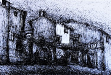 Zeichnungen mit dem Titel "Studio nr. 110" von Francesco Cagnato, Original-Kunstwerk, Tinte