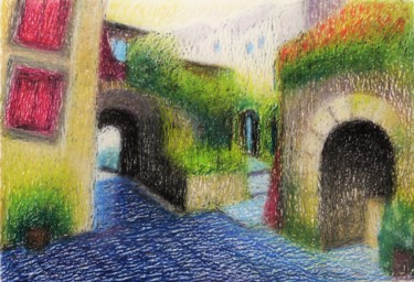 图画 标题为“Entroterra d'Italia…” 由Francesco Cagnato, 原创艺术品, 粉彩