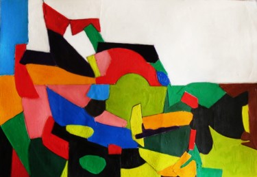 Astratto 2/2021 Pittura intitolato "Astratto 2/2021" da Francesco Cagnato, Opera d'arte originale, Collages