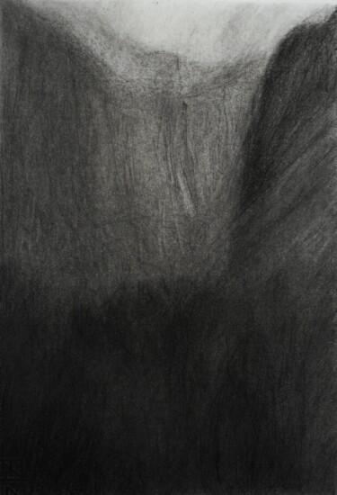 图画 标题为“Vajont” 由Francesco Cagnato, 原创艺术品, 木炭