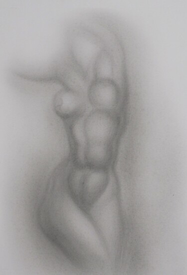 Desenho intitulada "Nudo femminile in e…" por Francesco Cagnato, Obras de arte originais, Lápis