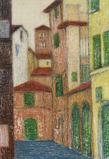 Dessin intitulée "Lucca" par Francesco Cagnato, Œuvre d'art originale, Pastel