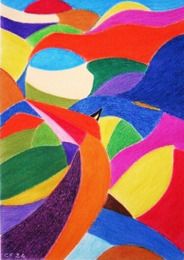 Dessin intitulée "Il rapace-The rapac…" par Francesco Cagnato, Œuvre d'art originale, Pastel