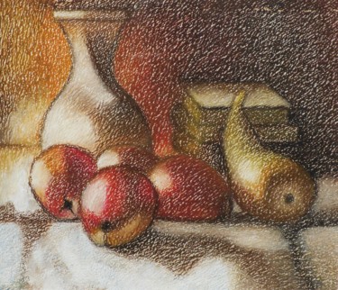 Pittura intitolato "Composizione con fr…" da Francesco Cagnato, Opera d'arte originale, Pastello