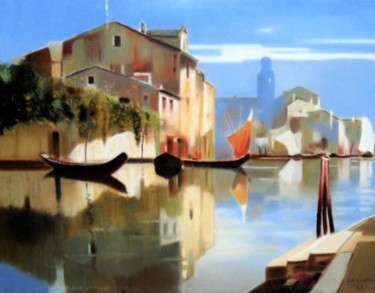 Peinture intitulée "Scorcio di Murano" par Francesco Cagnato, Œuvre d'art originale, Pastel